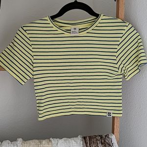 Lucy and Yak yellow and blue crop top